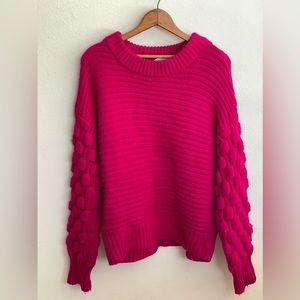 Fuchsia Bubble Knit Sweater